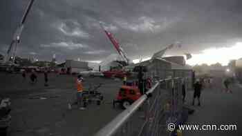 High winds turn racing sail into wrecking ball