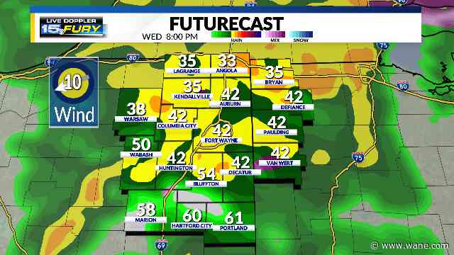 More rain and ice this evening, warm and windy tomorrow