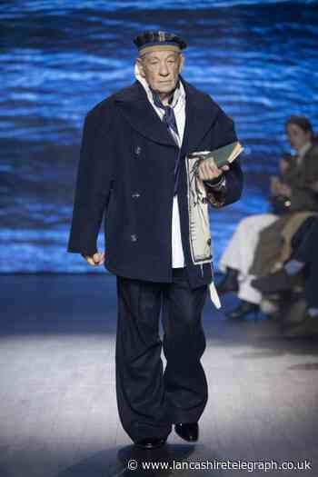 Sir Ian McKellen wows at London Fashion Week in distinctive outfit