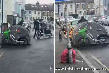 Balaclava clad people steal bike from East Dulwich Crawthew Road