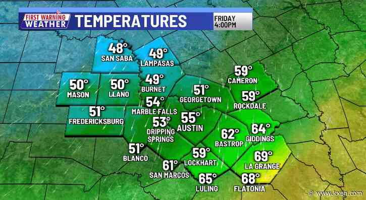 Significantly colder on Friday