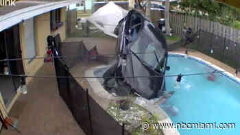 Video Shows Car Crashing Into Swimming Pool at Sunrise Home