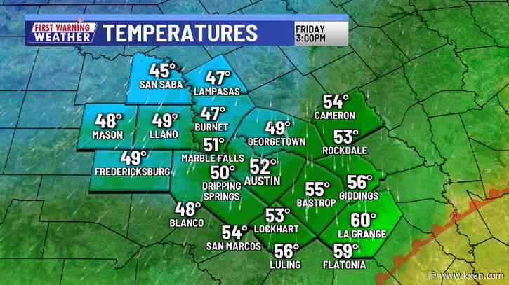 Significantly colder under gray skies on Friday