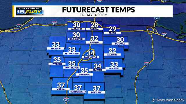 Warm air moves out, cold day ahead