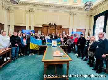 Blackburn Town Hall marks Ukraine war anniversary