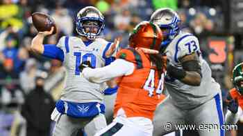 AJ McCarron gets emotional and a shoutout from the Rock after Battlehawks' 2-0 start