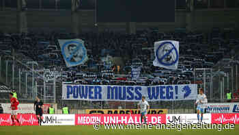 TSV 1860 zittert sich in Halle zur Nullnummer: Löwen-Fans erzwingen Spielunterbrechung