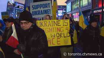 Solidarity march held in Toronto to mark one-year anniversary of Ukraine war