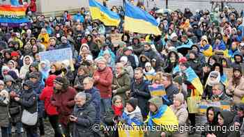 Solidarität in Braunschweig mit der Ukraine in eiskalter Zeit