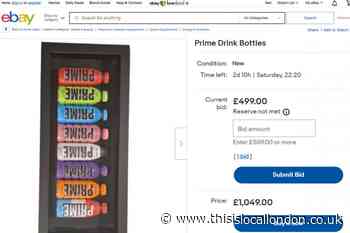 Sidcup seller lists KSI Logan Paul Prime Hydration bottles on eBay