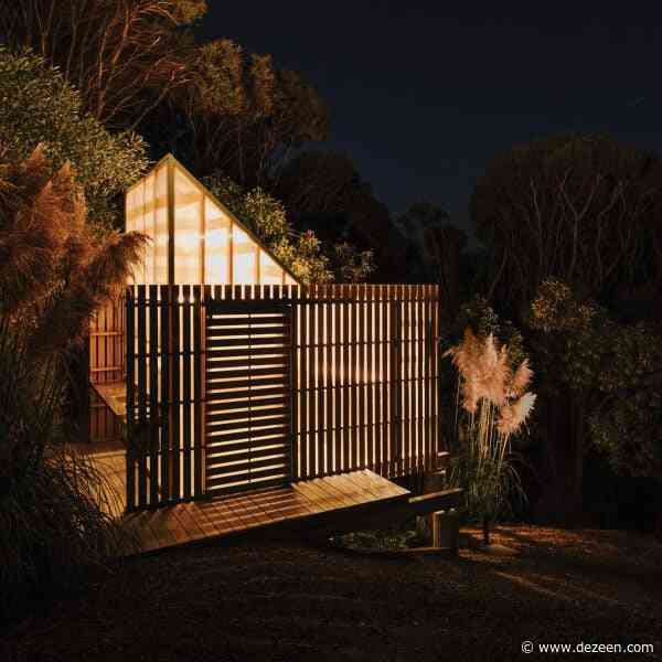 Fabric creates timber and polycarbonate shed to double as light sculpture