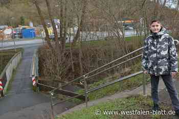 Diego Felux (11) aus Höxter steht verletzter Seniorin bei und holt Hilfe