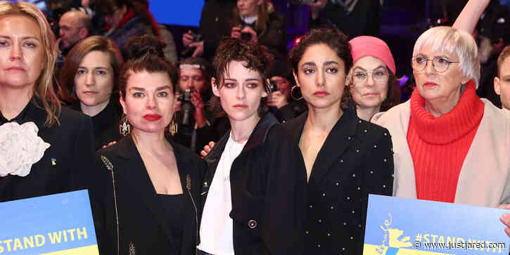 Kristen Stewart Marks The First Anniversary of Invasion of Ukraine at Berlin Film Festival