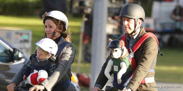 Jennifer Garner Takes A Fake Baby for a Spin On A Scooter For 'Family Leave' Filming
