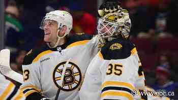 Bruins goalie Linus Ullmark scores empty-net goal in win over Canucks