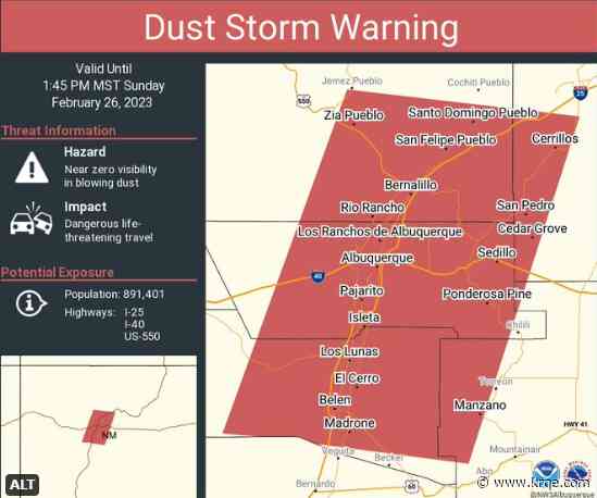 Health alert issued due to blowing dust in Albuquerque