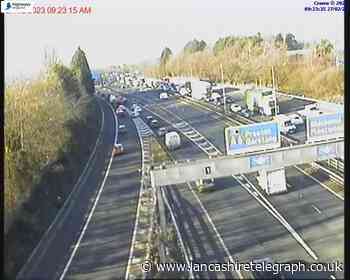 Delays on M6 close to Preston following crash