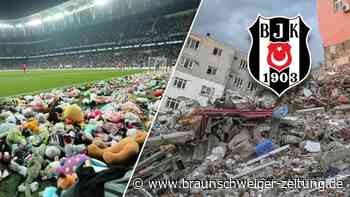 Solidarität mit Erdbebenopfern: Besiktas-Fans werfen Stofftiere aufs Feld
