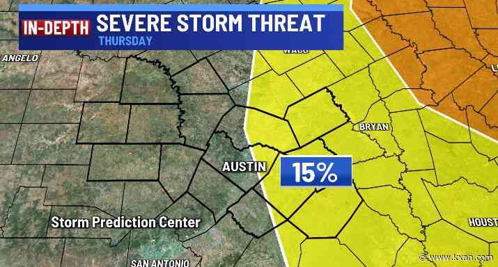Thunderstorm potential for Central Texas coming Thursday afternoon