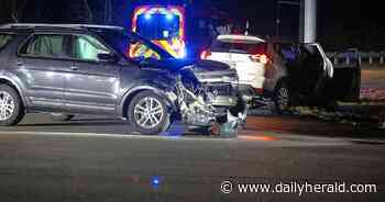 Two hurt, one seriously, in two-vehicle Crystal Lake crash Monday night