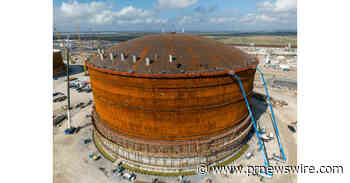 VENTURE GLOBAL ANUNCIA ELEVAÇÃO DE TELHADO BEM-SUCEDIDA PARA O PRIMEIRO TANQUE DE ARMAZENAMENTO DE GNL NA PLAQUEMINES LNG