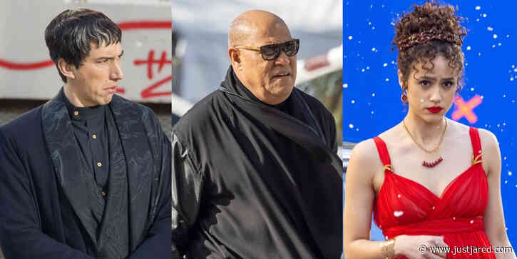 Adam Driver Meets Up With Nathalie Emmanuel & Laurence Fishburne For 'Megalopolis' Filming