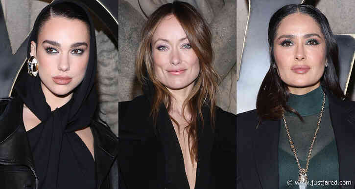 Dua Lipa, Olivia Wilde, & More Stars Arrive in Style for Saint Laurent Show in Paris