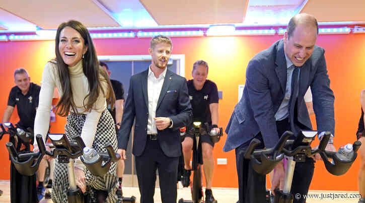 Kate Middleton Wins a Spin Bike Contest While Wearing a Skirt & Heels!