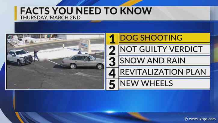 KRQE Newsfeed: Sheriff tells his side, Not guilty, Snow and rain, Revitalization plan, Bike program