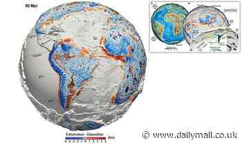 Incredible video reveals how Earth's surface has changed over the past 100 MILLION years 