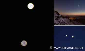 Stunning photos show Jupiter and Venus in a rare 'cosmic kiss'