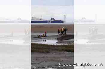 Hoylake and New Brighton RNLI crew help rescue person stuck in mud