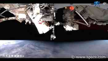 China's Shenzhou 15 astronauts perform 2nd spacewalk and 1st 'fire in space' test (video)