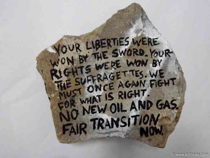 Scottish Environmental Activists Smash Glass Case of Sword in Protest