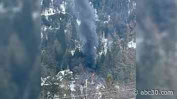 Home catches fire in snow-covered neighborhood in North Fork