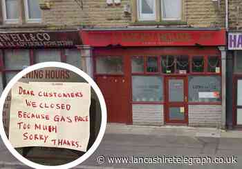 Rawtenstall Chinese takeaway forced to close due to soaring bills