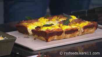 Here are the ingredients in Wrecktangle Pizza's Very Nice Breakfast Pizza