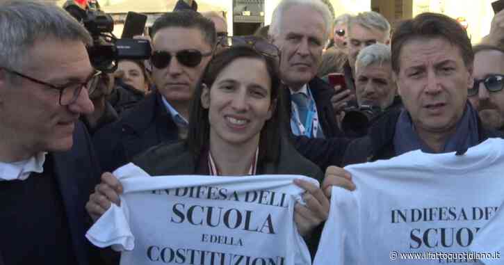 Firenze, al corteo antifascista la prima foto a tre Conte-Schlein-Landini. La segretaria Pd: “Con M5s e sinistra su temi concreti”