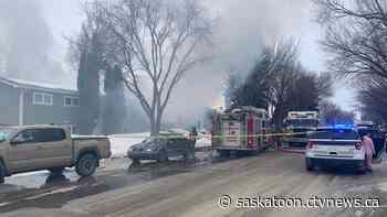 Saskatoon fire crews battle house blaze