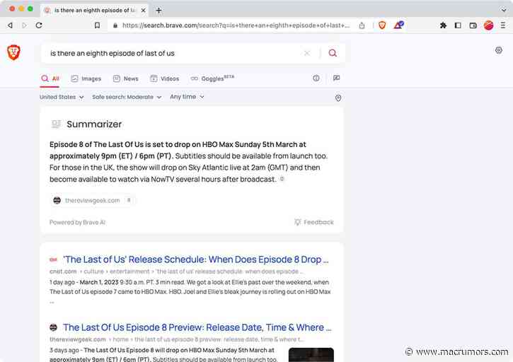 Brave Search Engine Gains AI-Powered 'Summarizer' Option