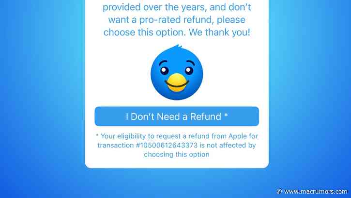 Tweetbot and Twitterrific Users Can Support the Developers by Declining Subscription Refunds
