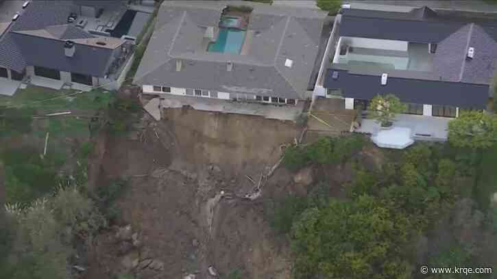 Portions of California home seen hanging over cliff after landslide in Newport Beach
