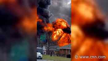 Overturned gas tanker carrying flammable liquids explodes on highway in Maryland, killing 1 person