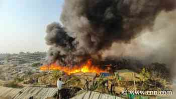 Fire rips through Rohingya refugee camp in Bangladesh leaving thousands homeless