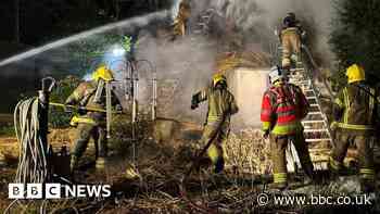 West Wellow: More than 100 firefighters tackle thatch blaze