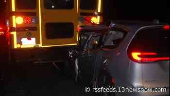 Man killed early Sunday morning when he crashed into the rear of a school bus on I-64