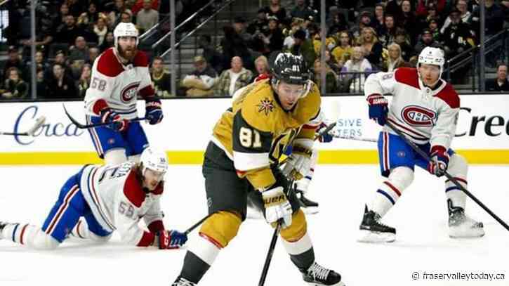 Barbashev scores 2, Golden Knights tip Canadiens 4-3