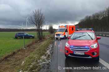 Alleinunfall auf der A 33 bei Borchen