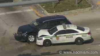 Miami-Dade Police Officer, Driver Hospitalized After Crash