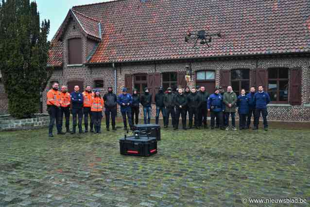 Droneteams van vijf politiezones houden trainingsdag in Kuurne: “We werken met warmtecamera’s, een laser en een sterke zoomcamera”